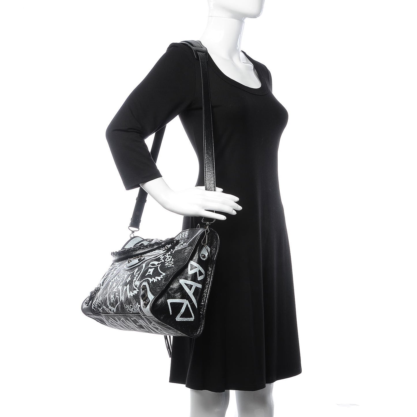 Agneau Arena Graffiti All Over Classic Hardware City Black White