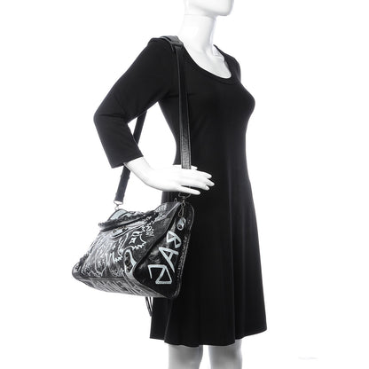 Balenciaga Agneau Arena Graffiti All Over Classic Hardware City Black White 3 of 8