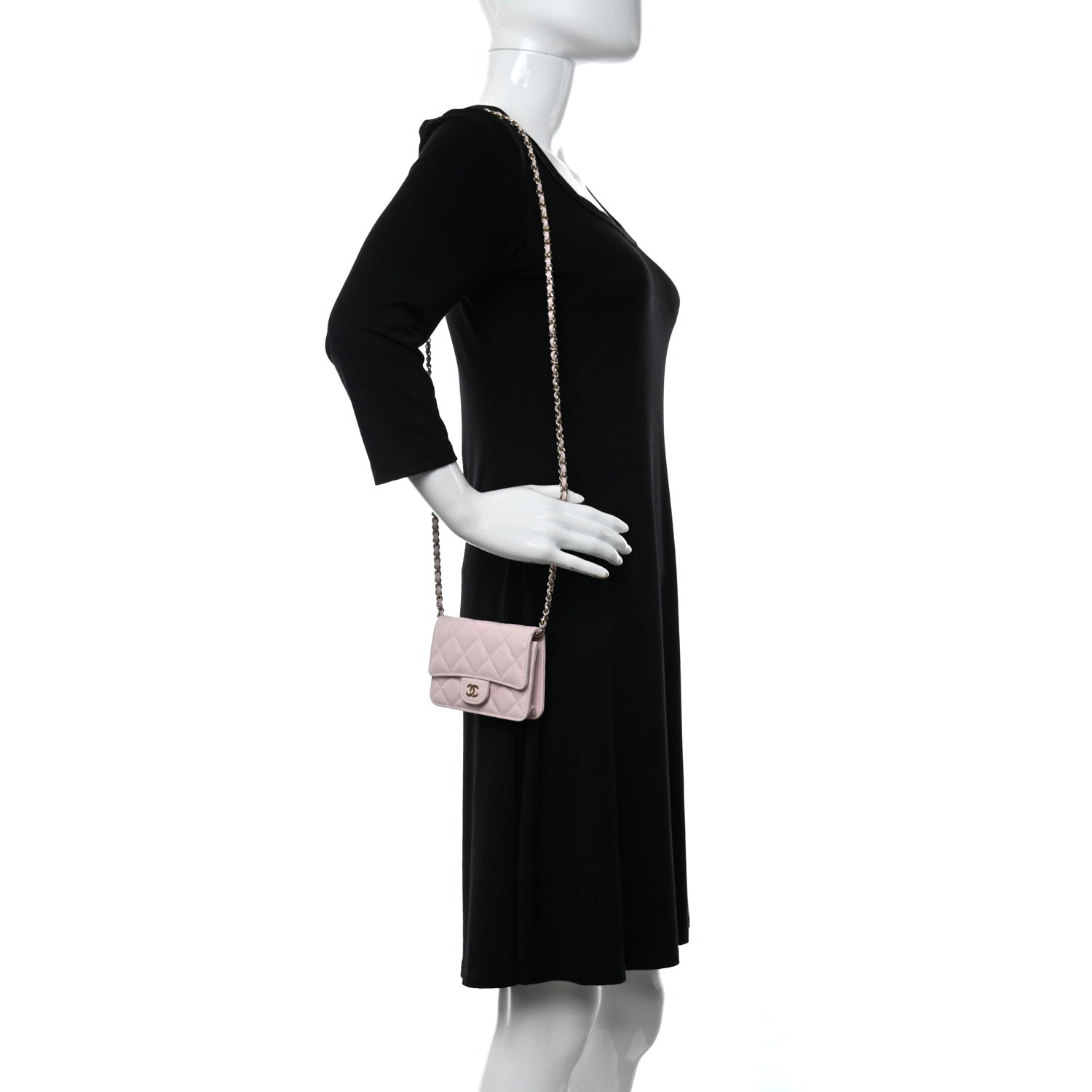 Chanel Caviar Quilted Mini Chain Bag Pink 2 of 13