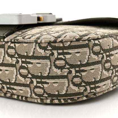 Christian Dior Oblique Jacquard Grained Calfskin Mini Saddle Messenger Bag With Flap Green 10 of 10