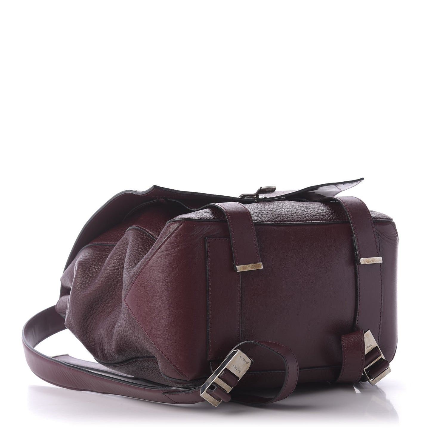 Pebbled Calfskin Small PS Courier Backpack Oxblood