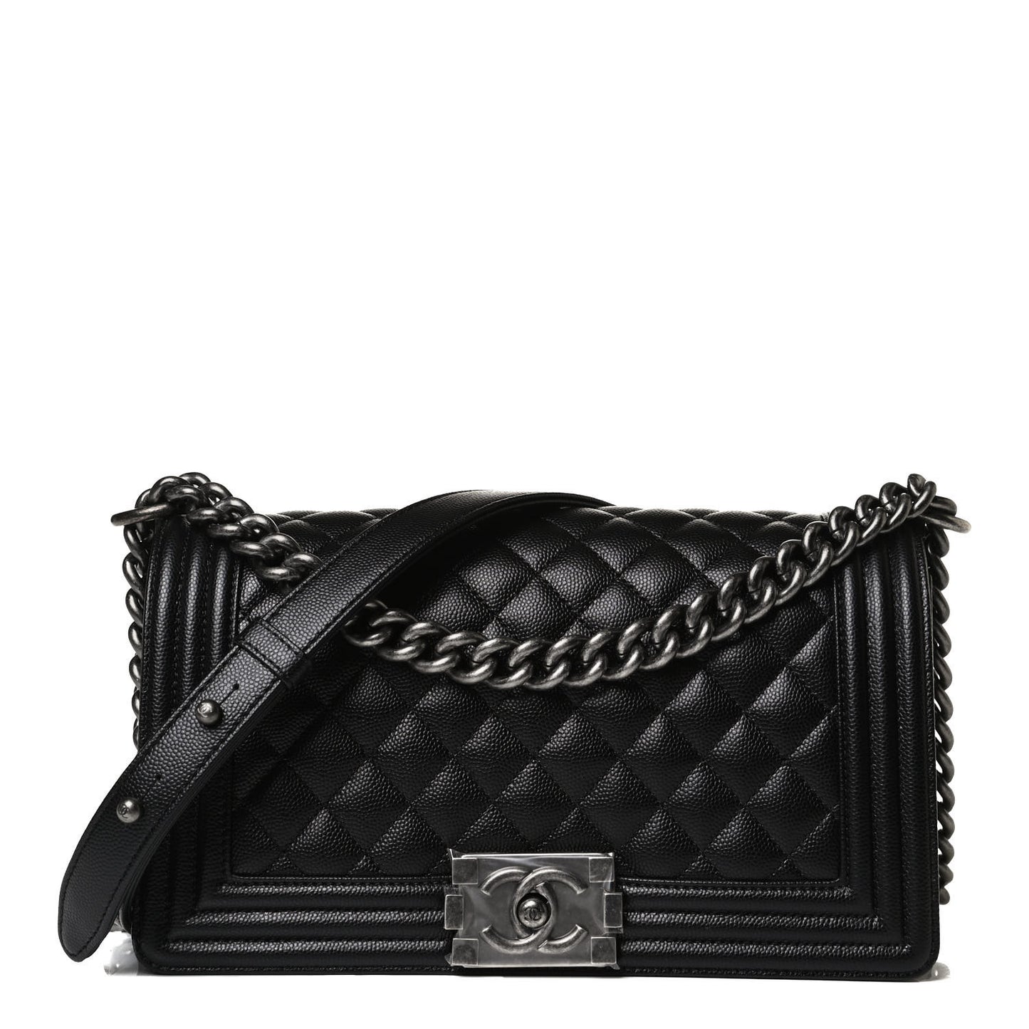 Caviar Quilted Medium Boy Flap Black