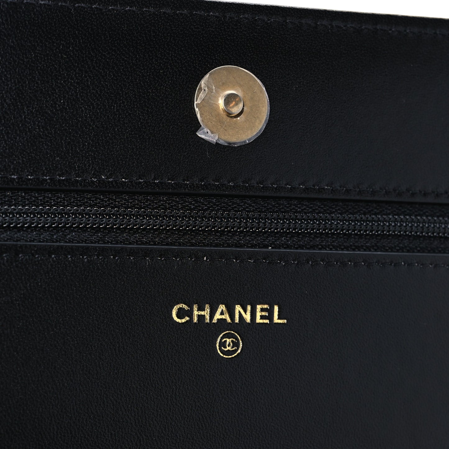 Lambskin Quilted Chanel 19 Wallet On Chain WOC Black