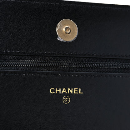 Chanel Lambskin Quilted Chanel 19 Wallet On Chain WOC Black 6 of 11