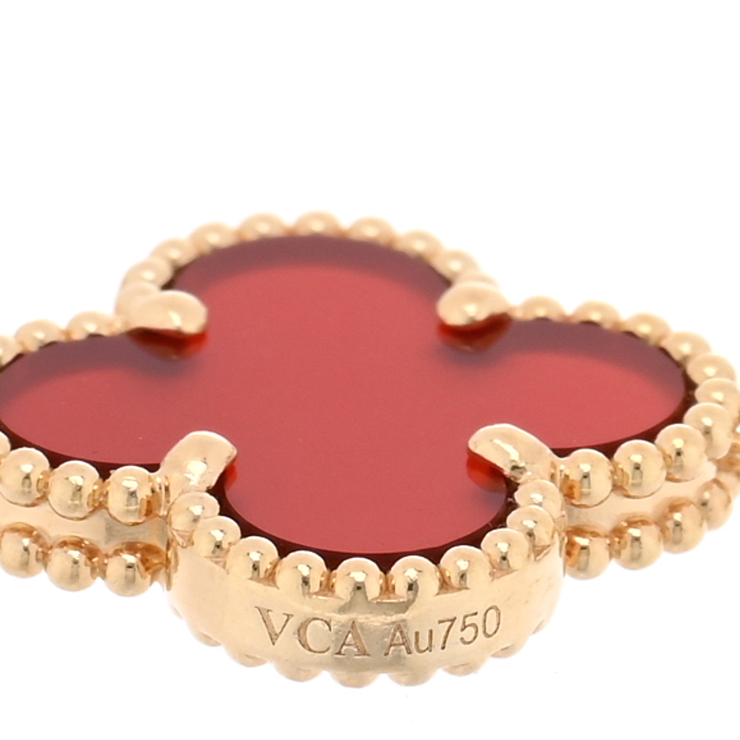Van Cleef & Arpels 18K Yellow Gold Carnelian 5 Motifs Vintage Alhambra Bracelet 3 of 4