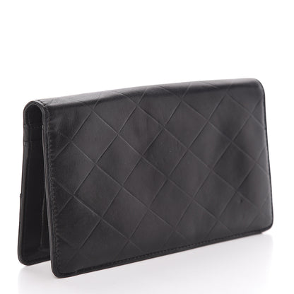 Chanel Lambskin Embossed Logo Yen Wallet Black 3 of 15