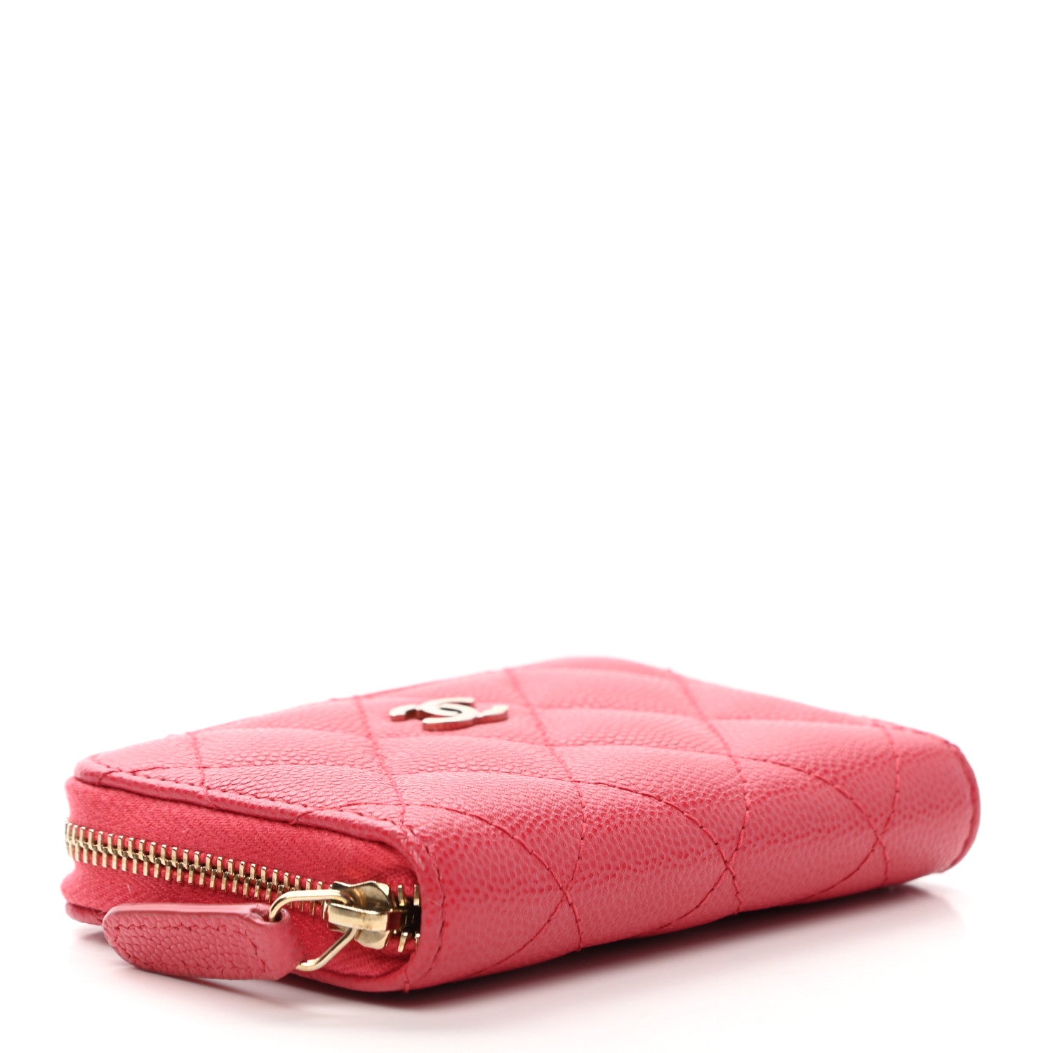 Chanel Caviar Quilted Zip Coin Purse Pink 4 of 8