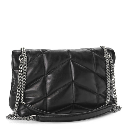 Saint Laurent Lambskin Quilted Small Loulou Puffer Monogram Chain Satchel Black 3 of 10