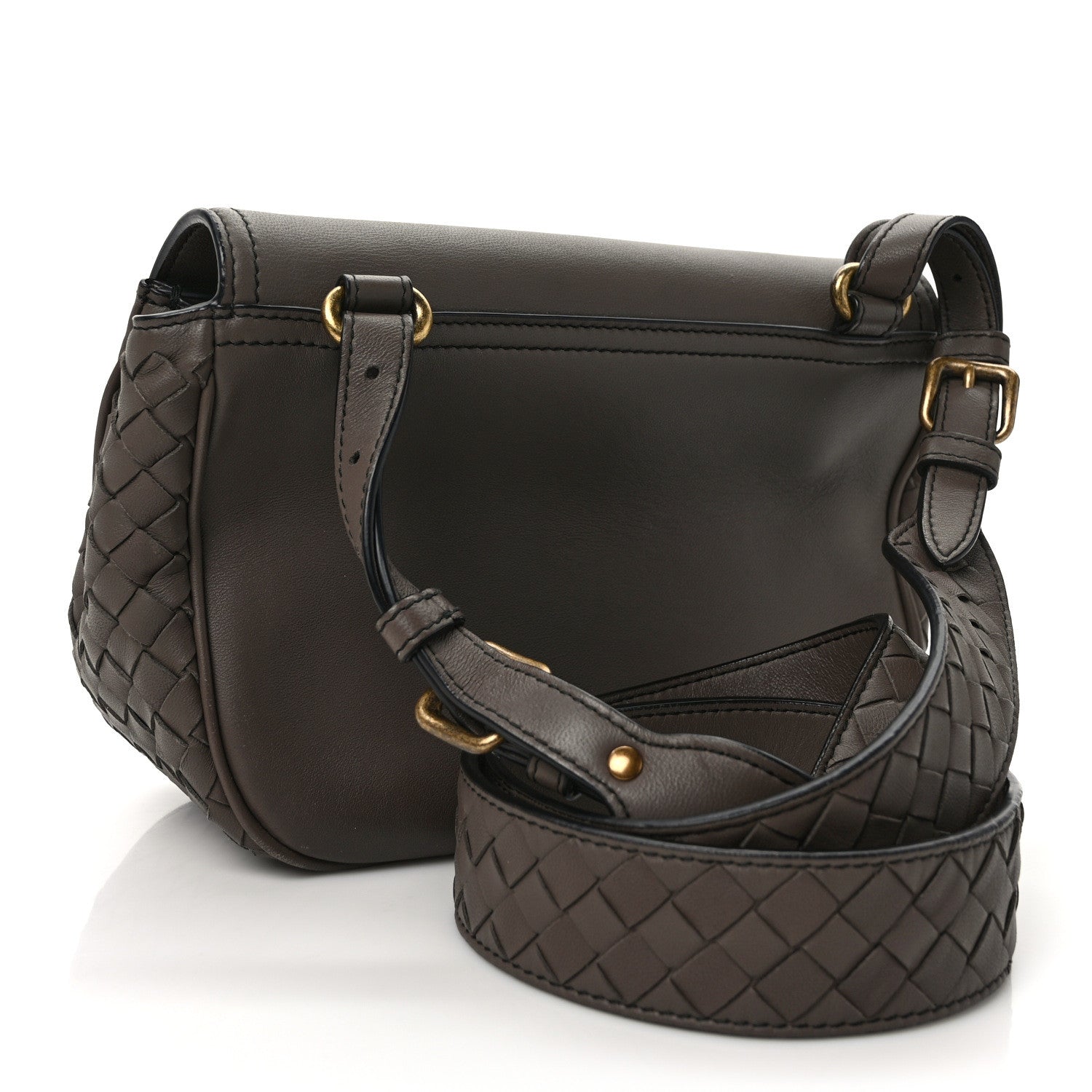 Bottega Veneta Nappa Intrecciato BV Luna Shoulder Bag New Steel 3 of 9