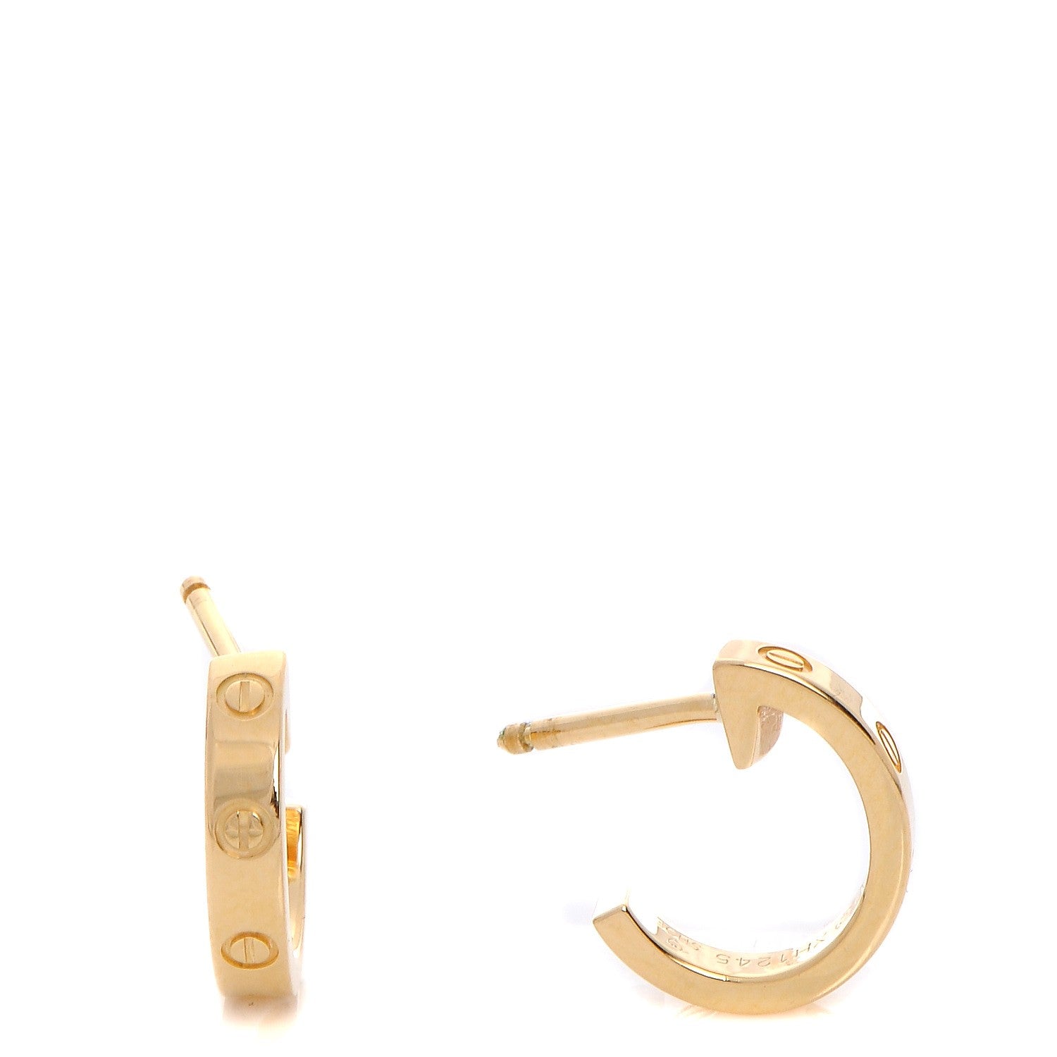 Cartier 18K Yellow Gold Small LOVE Hoop Earrings 1 of 7