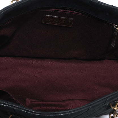 Chanel Iridescent Calfskin Surpique Chevron Small Tote Black 8 of 9