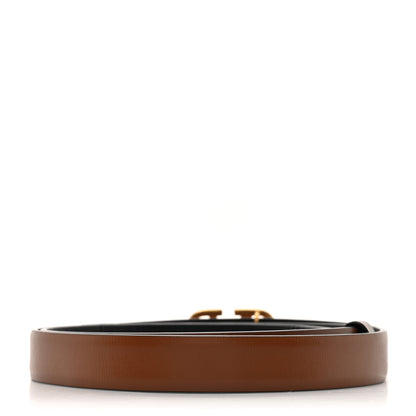 Valentino Garavani Glossy Calfskin VLogo Reversible Belt 90 36 Black Brown 4 of 7