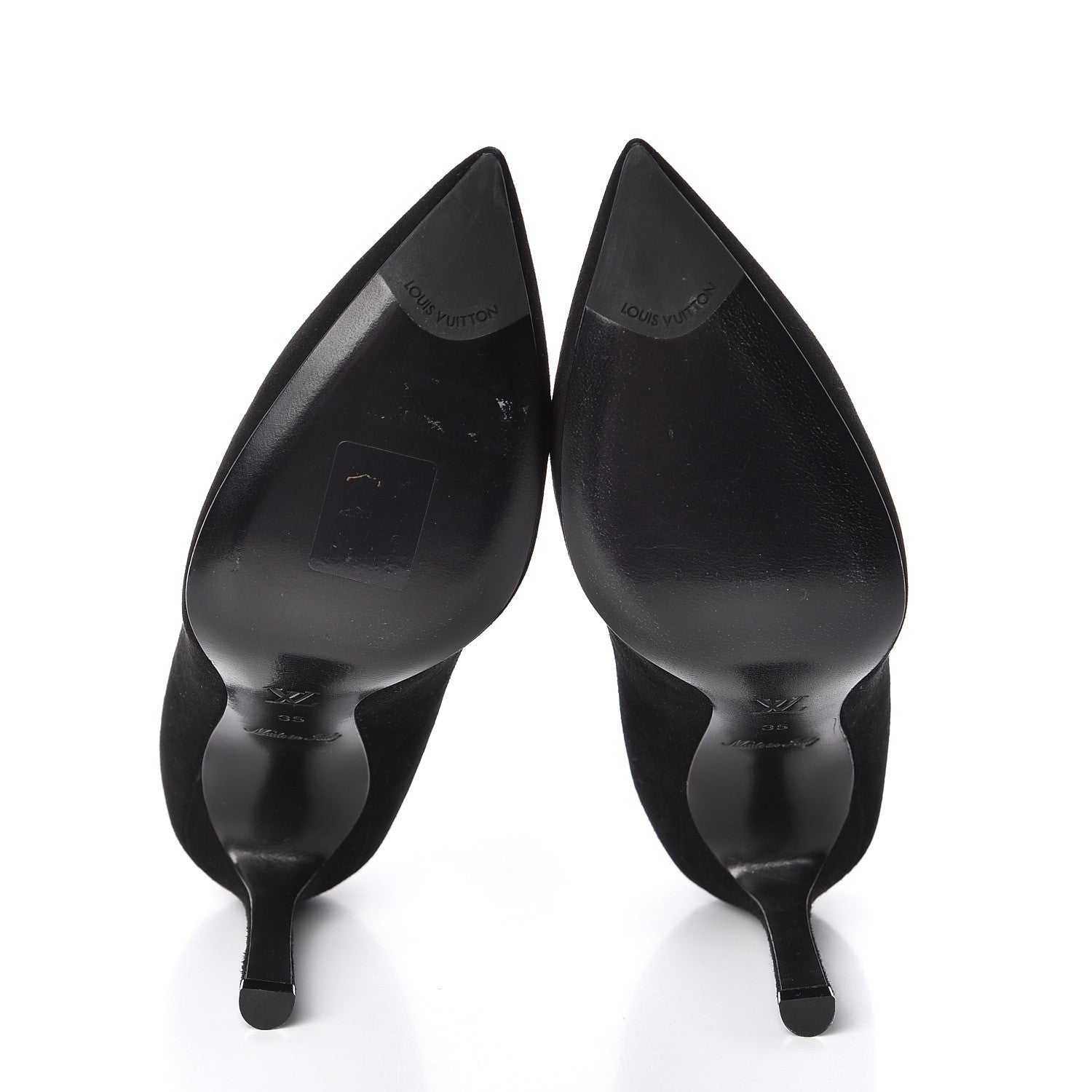 Louis Vuitton Rendez Vous Suede Pumps 35 Black 5 of 9