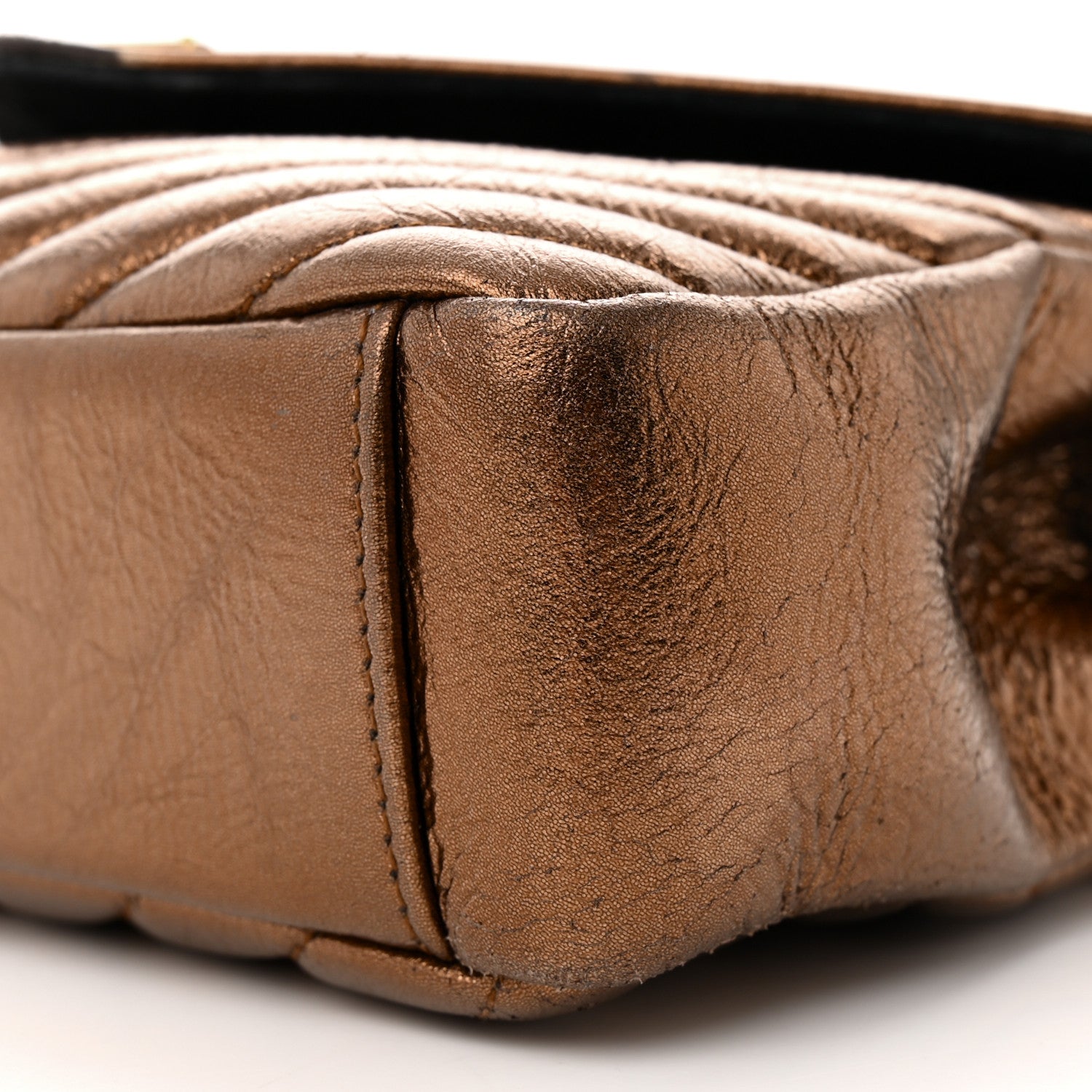 Saint Laurent Metallic Calfskin Matelasse Chevron Monogram Medium College Bag Bronze 11 of 14