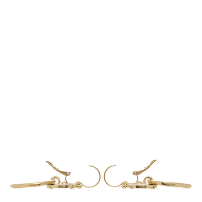 Chanel Metal Round CC Medallion Drop Earrings Gold 4 of 5