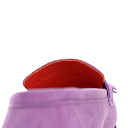 Hermes Suede Goatskin Womens Royal Loafers 39 Violet Parme 8 of 10