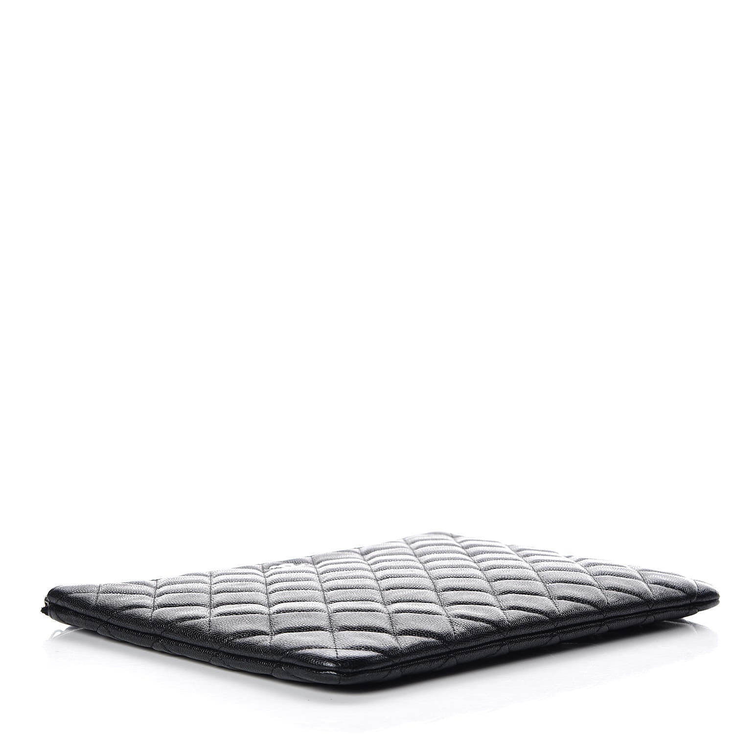 Chanel Metallic Caviar Quilted Medium Cosmetic Case Black 4 of 10