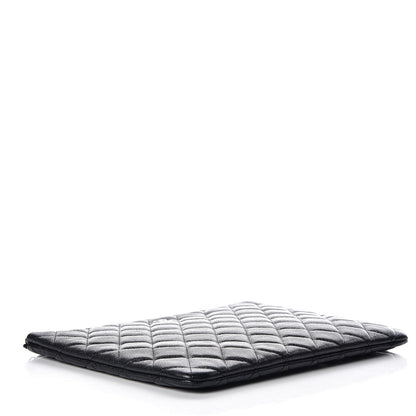 Chanel Metallic Caviar Quilted Medium Cosmetic Case Black 4 of 10