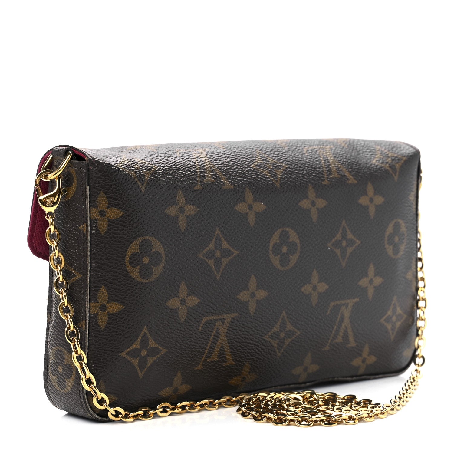 Louis Vuitton Monogram Pochette Felicie Chain Wallet Fuchsia 4 of 16
