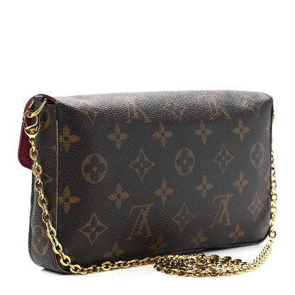 Louis Vuitton Monogram Pochette Felicie Chain Wallet Fuchsia 4 of 16