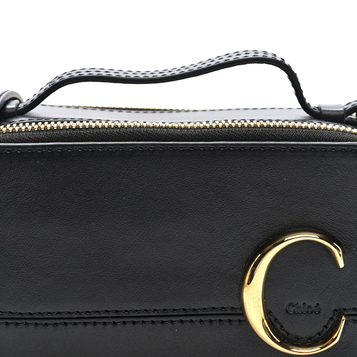 Chloe Shiny Calfskin Mini Vanity C Bag Black 8 of 10