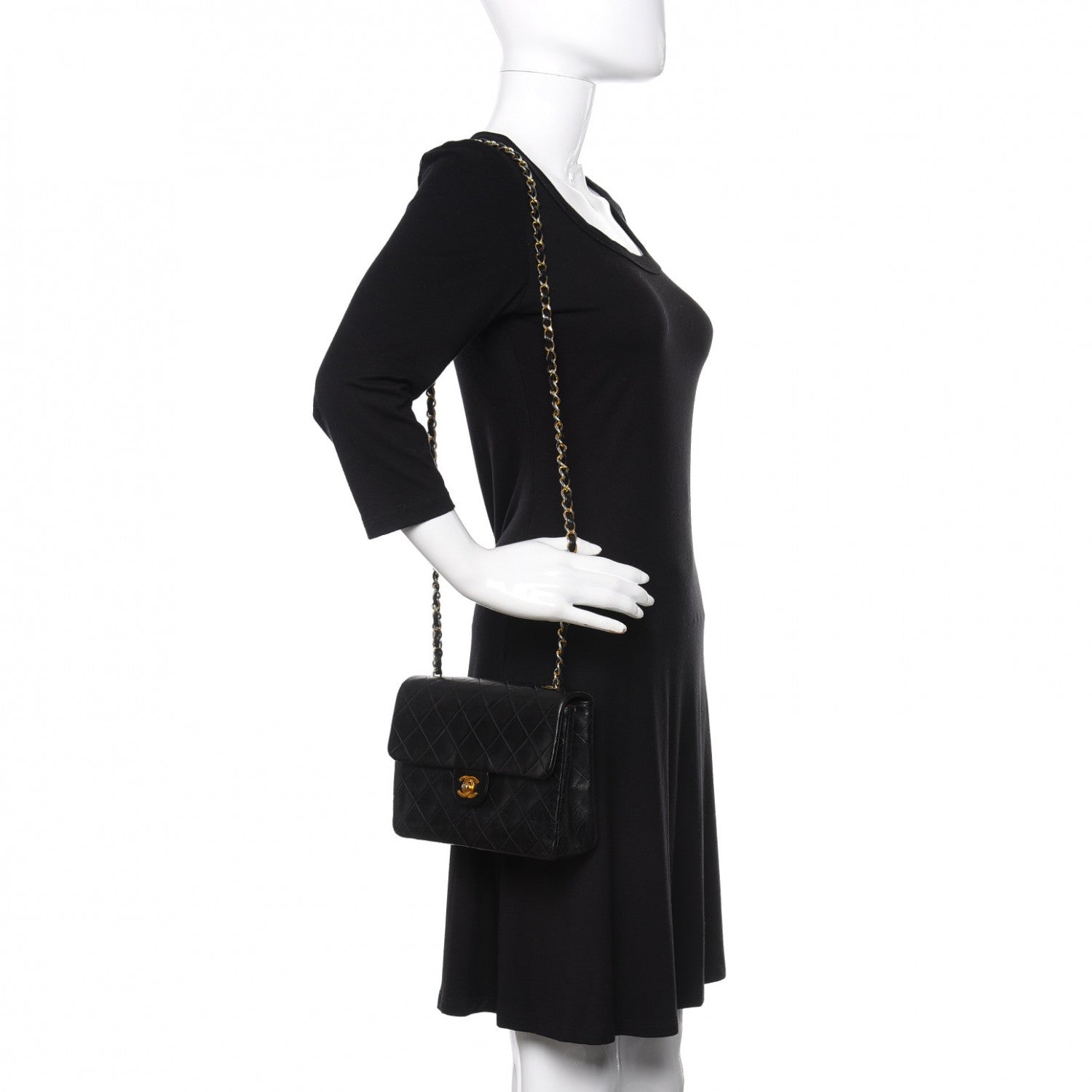 Chanel Lambskin Quilted Mini Square Flap Black 2 of 13