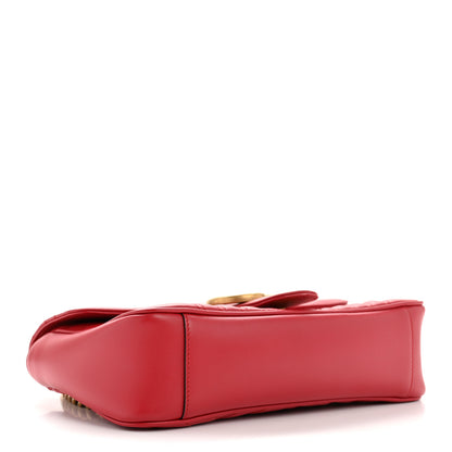 Gucci Calfskin Matelasse Small GG Marmont Shoulder Bag Hibiscus Red 4 of 11