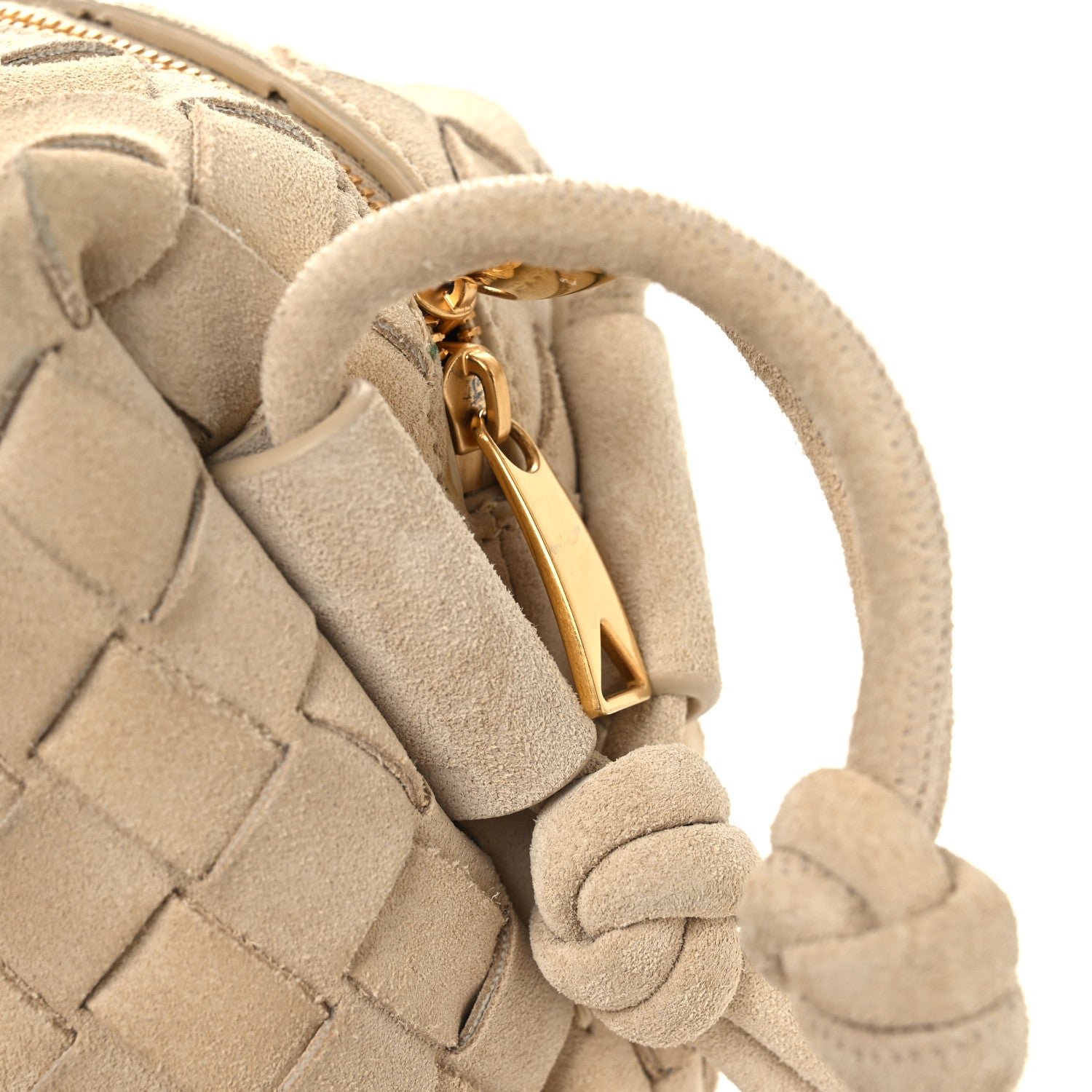 Bottega Veneta Suede Intrecciato Small Loop Camera Bag Sand 10 of 12