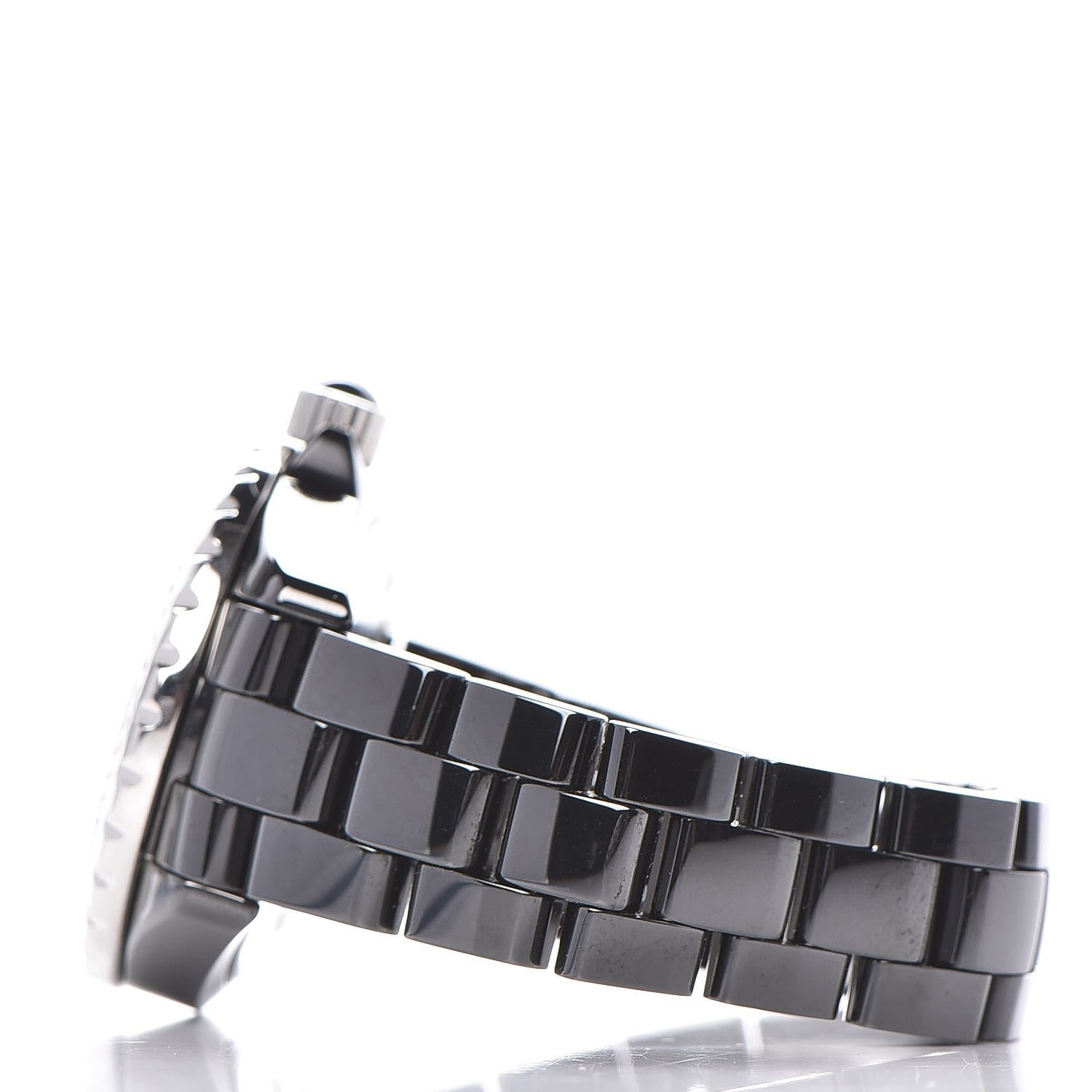 Chanel Stainless Steel Ceramic Diamond Pave Bezel 33mm J12 Quartz Watch Black 3 of 7