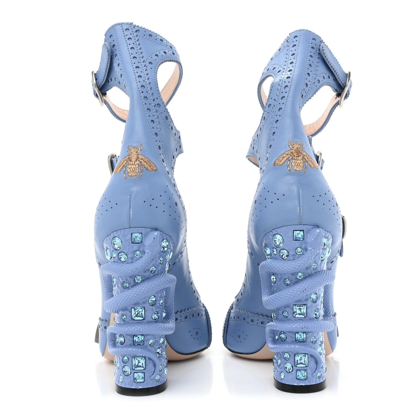 Calfskin Queercore Mid Calf Loafer Pumps 37 Sky Blue