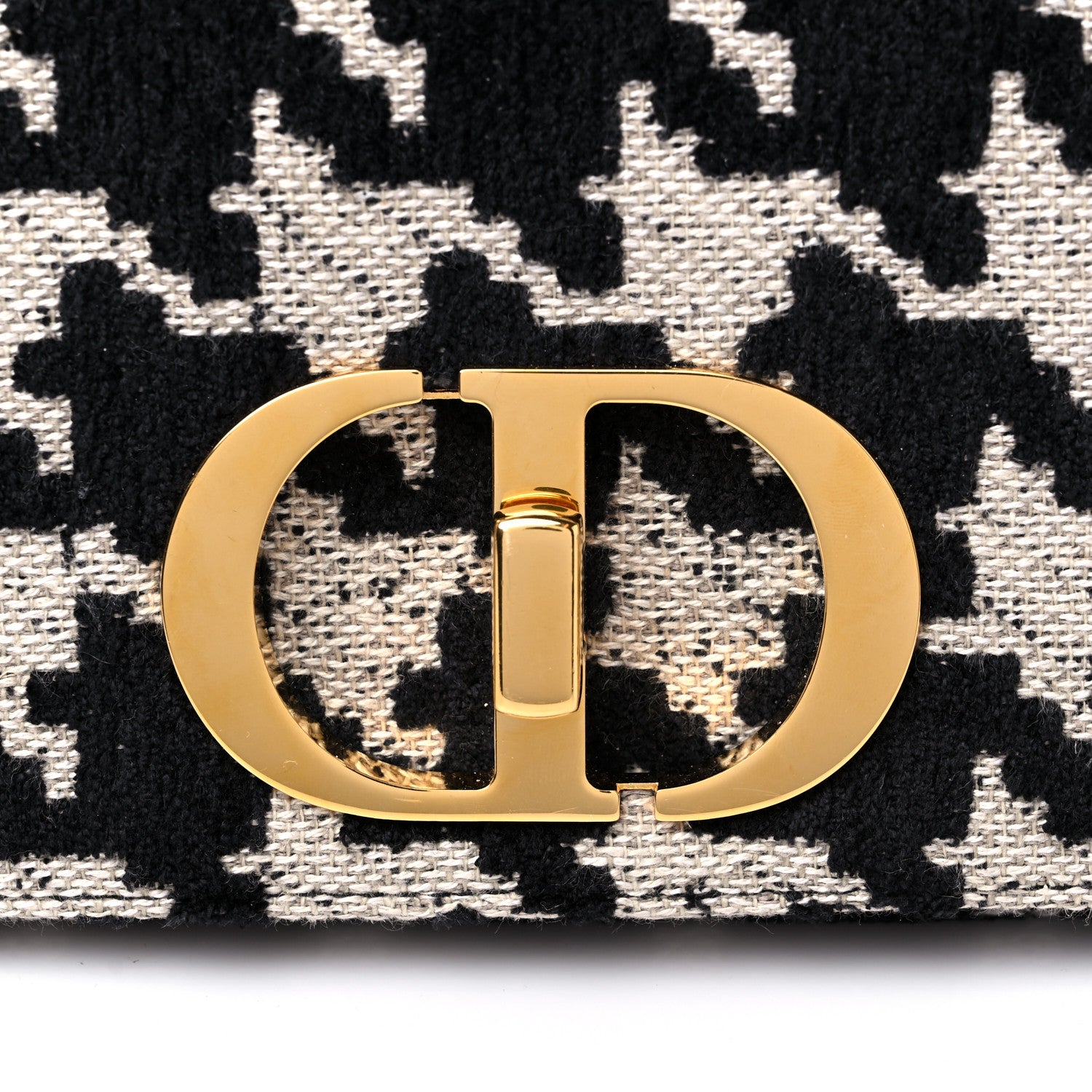 Christian Dior Technical Canvas Macro Houndstooth Medium Caro Bag Black White 12 of 12