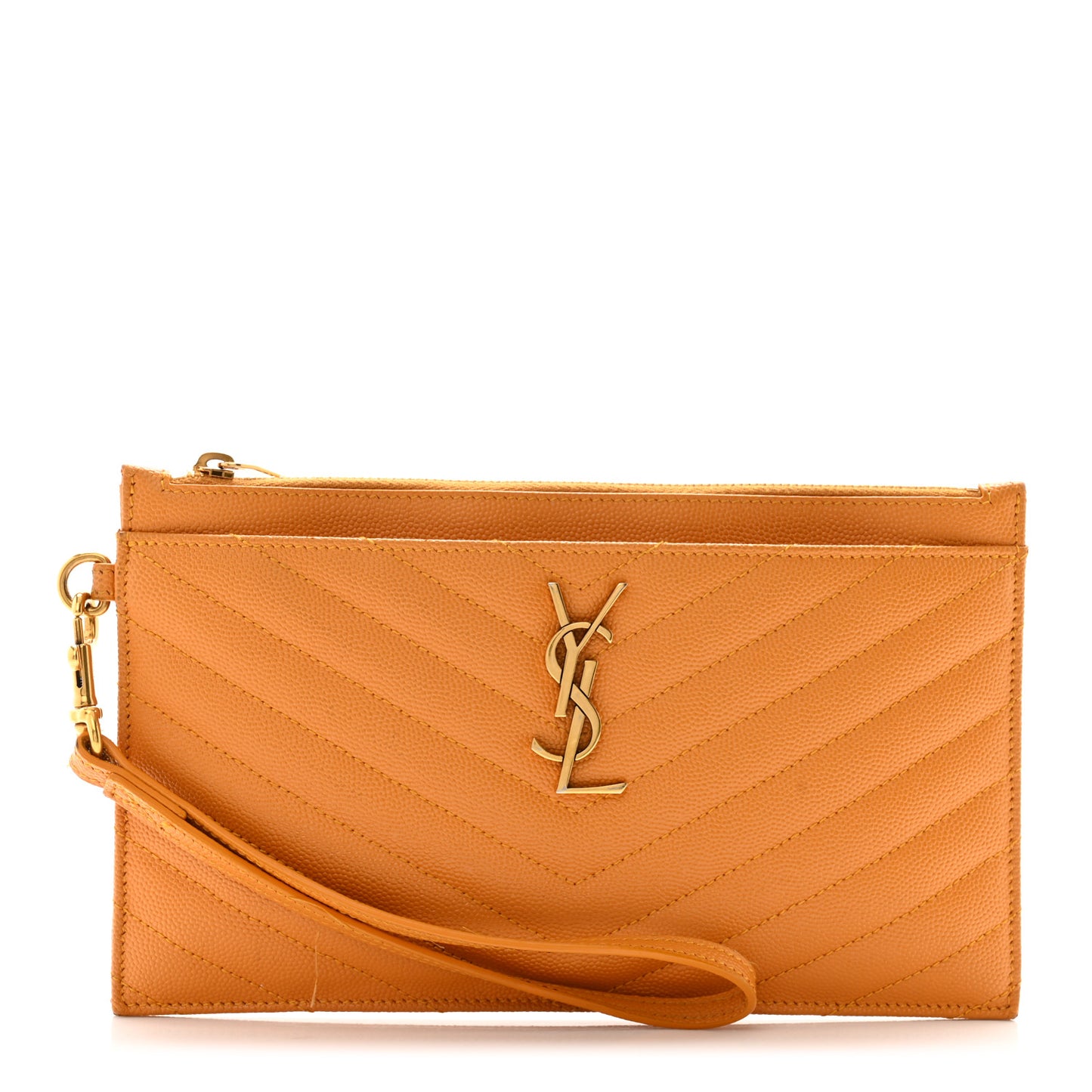 Grain De Poudre Chevron Monogram Large Bill Pouch Senape Yellow