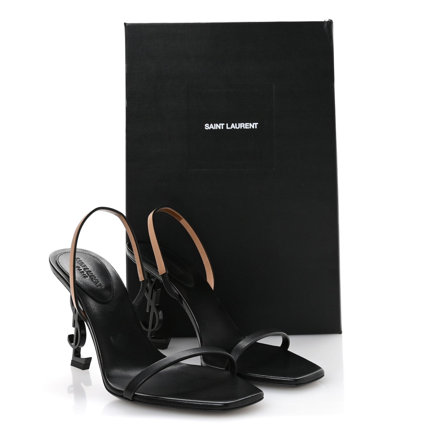 Calfskin Cassandra 85 Sandals 37.5 Black Gold Brown