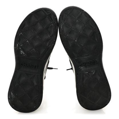 Chanel Velvet Calfskin Mixed Fibers CC Sneakers 35.5 Black 6 of 9