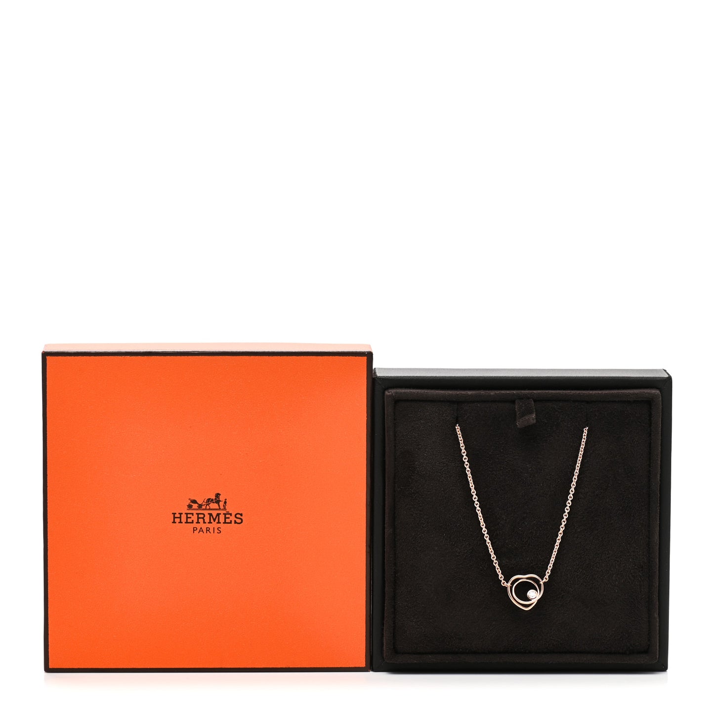 18K Rose Gold Diamond TPM Vertige Coeur Necklace ST