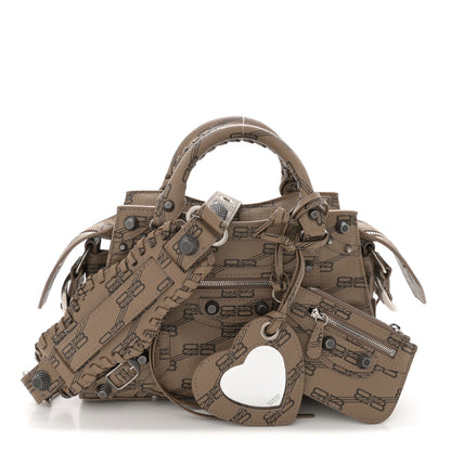 Balenciaga Coated Canvas BB Monogram Neo Cagole Handbag XS Beige Brown 3 of 11