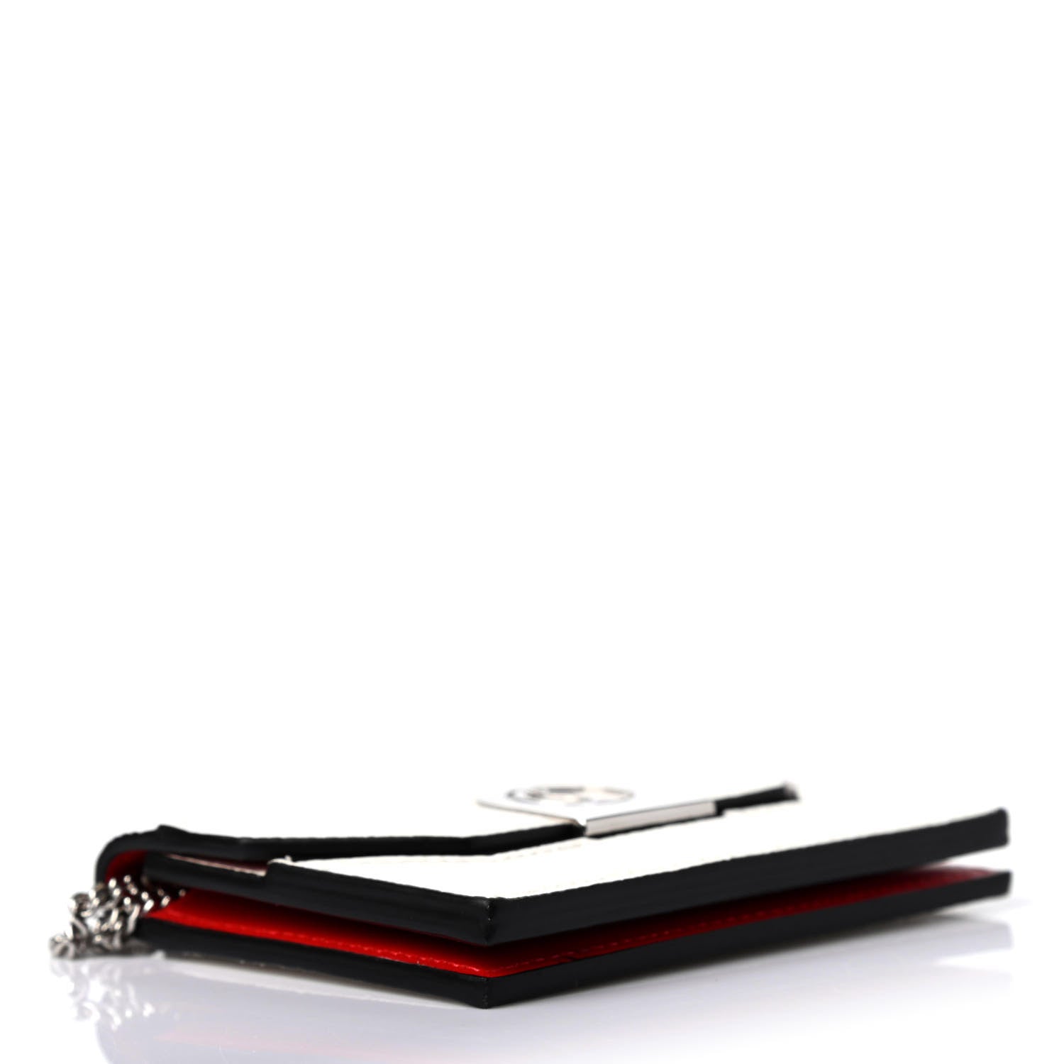 Christian Louboutin Calfskin Elisa Chain Wallet White 3 of 4