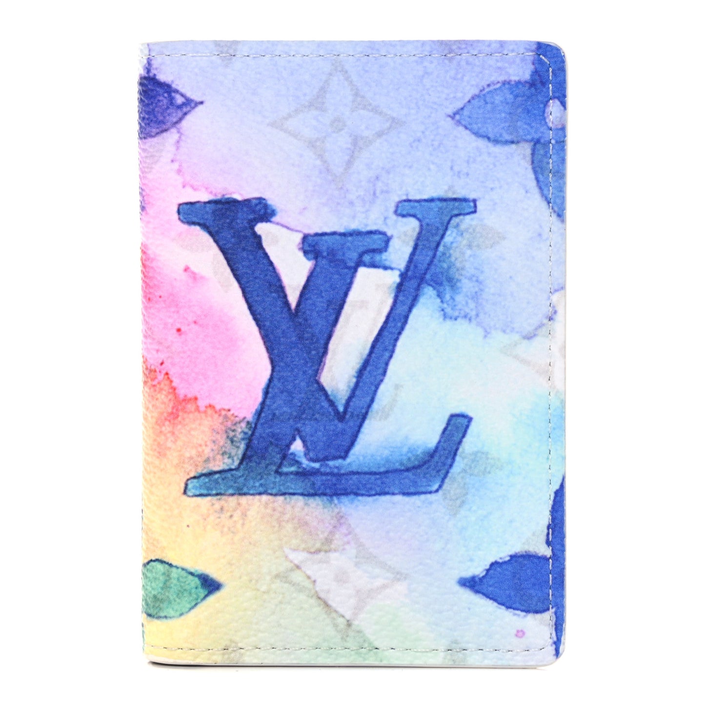 Monogram Watercolor Pocket Organizer NM Multicolor