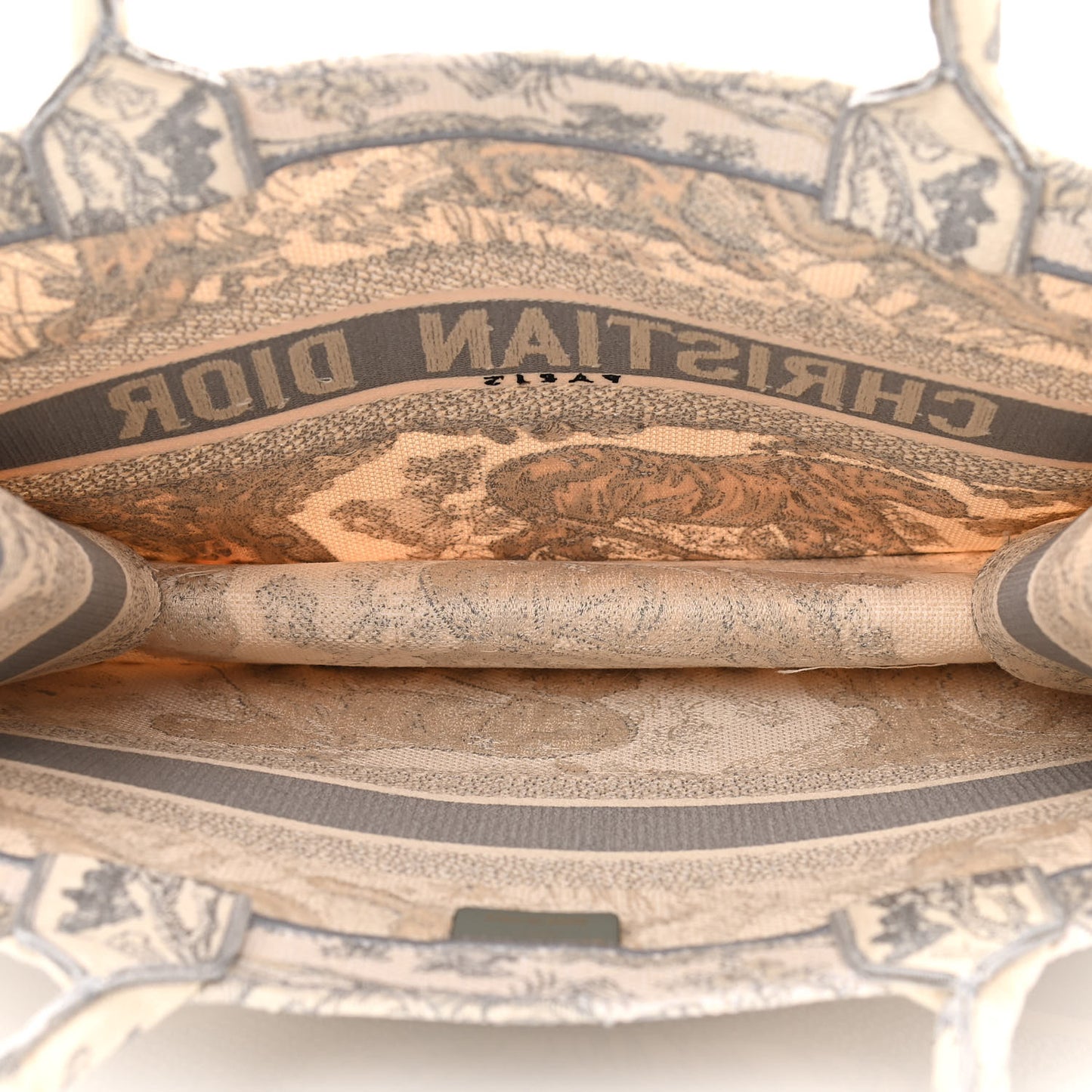 Canvas Embroidered Medium Dioriviera Toile De Jouy Book Tote Gray