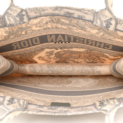 Christian Dior Canvas Embroidered Medium Dioriviera Toile De Jouy Book Tote Gray 5 of 10