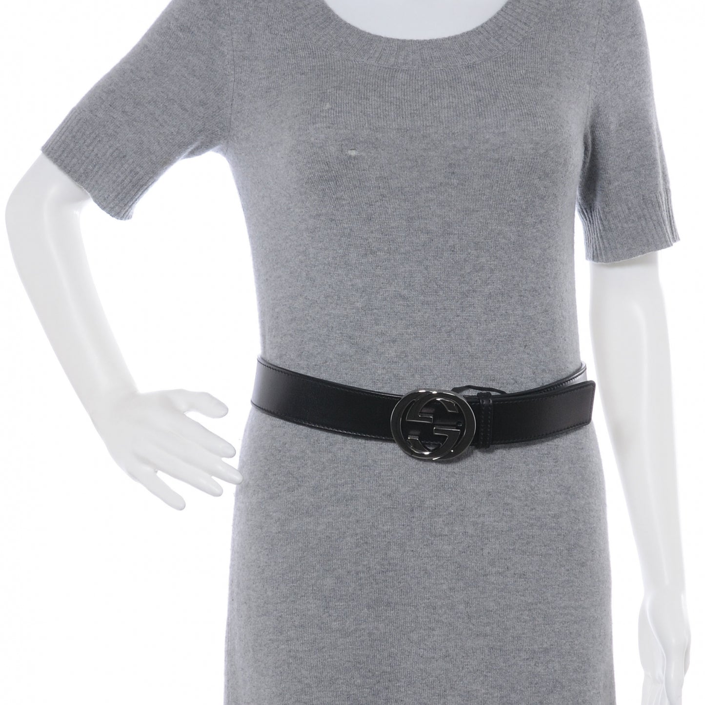 Leather GG Belt 90 32 Black