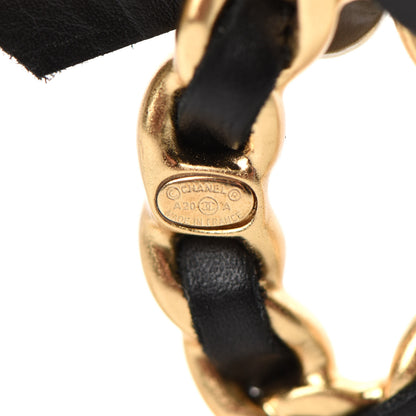 Chanel Metal Calfskin Chain 90's Camellia Brooch Black Gold 5 of 5