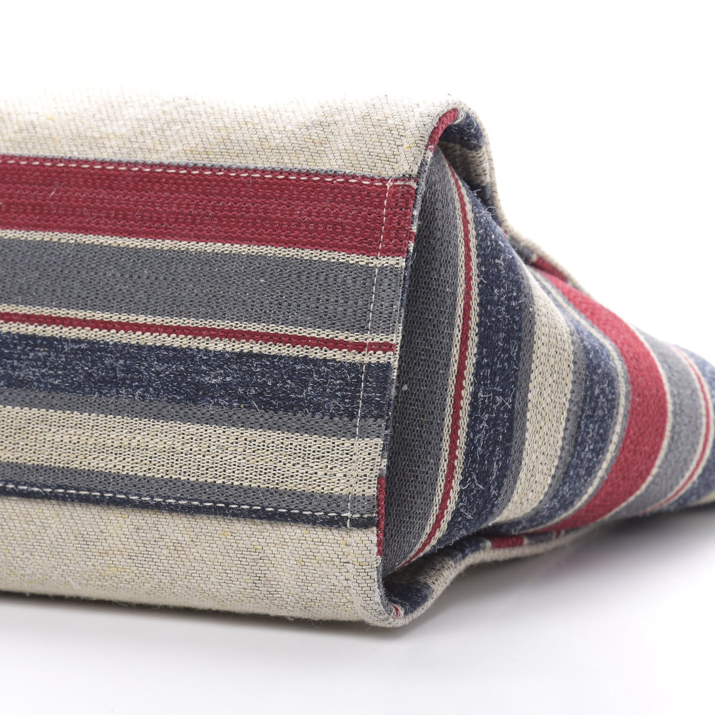 Striped Canvas Medium Deauville Tote Beige