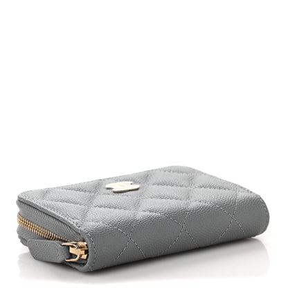 Chanel Caviar Quilted Zip Coin Purse Grey 4 of 10
