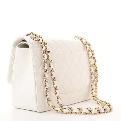 Chanel Caviar Quilted Jumbo Double Flap White 3 of 10