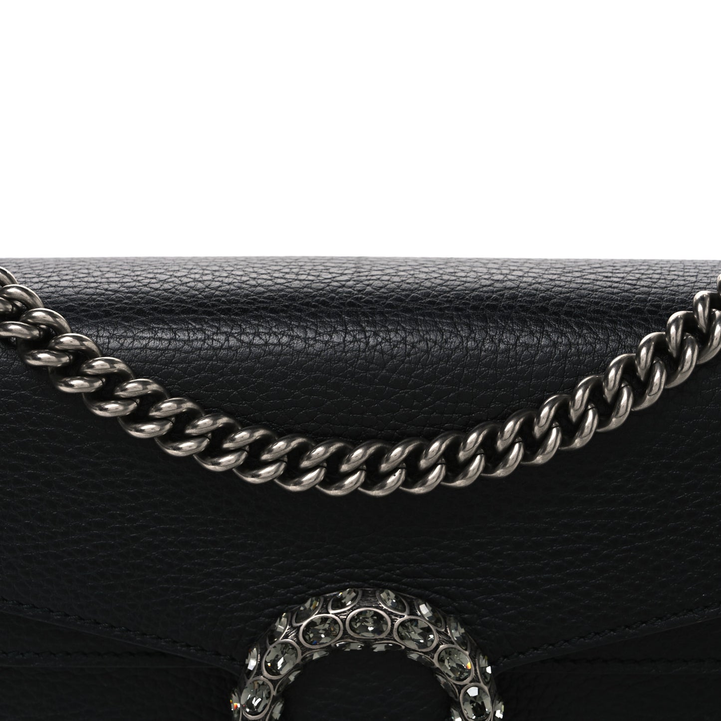 Pebbled Calfskin Small Dionysus Shoulder Bag Black