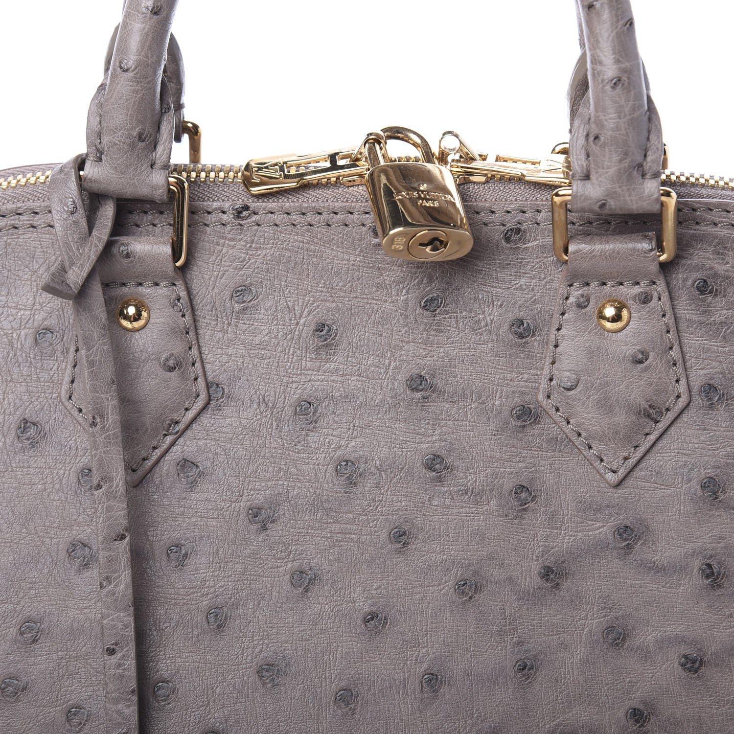 Louis Vuitton Ostrich Alma PM Gris 7 of 9