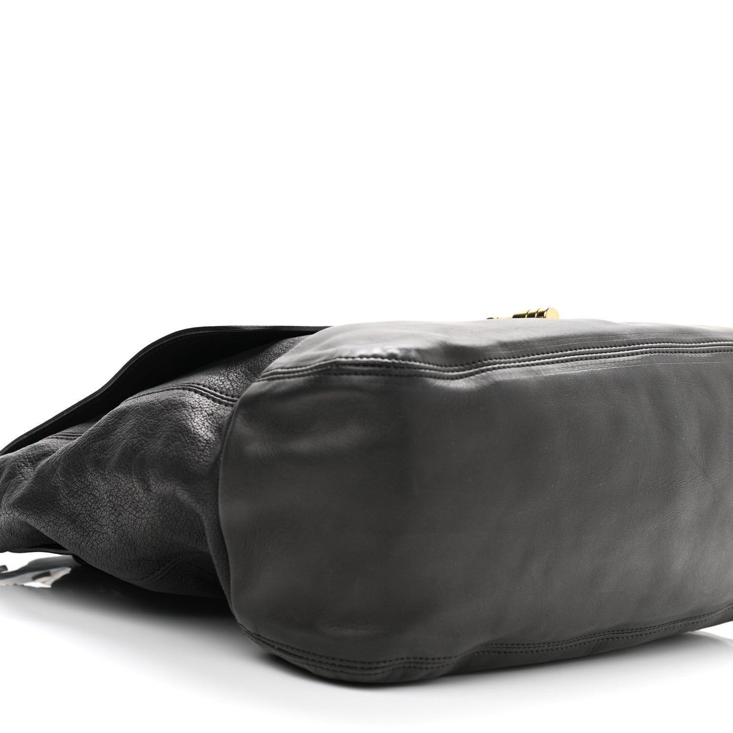 Lanvin Calfskin Lovely Leopold GM Shoulder Bag Black 7 of 9