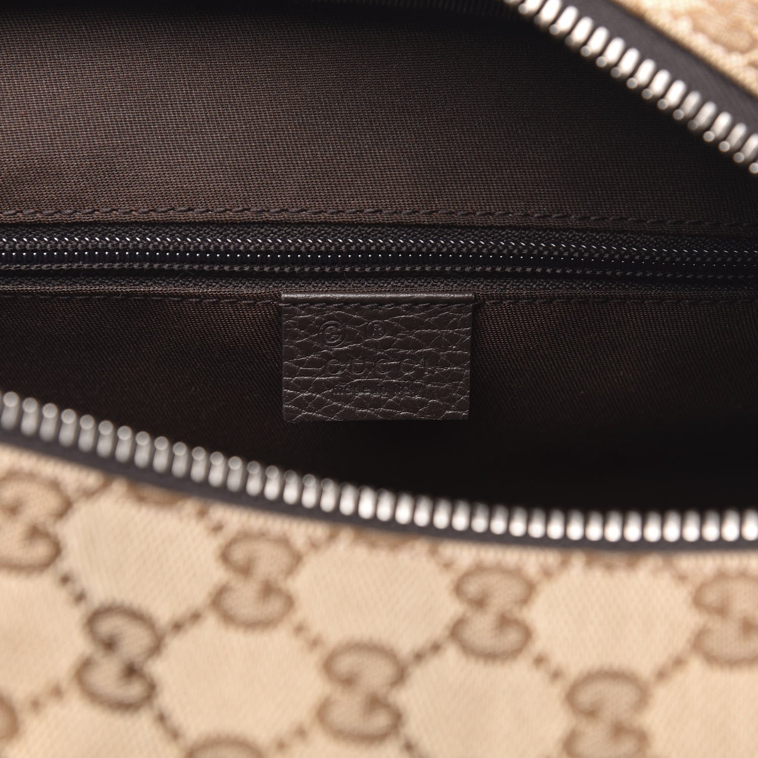 Gucci Monogram Dollar Calfskin Boston Duffle Bag Beige Ebony Testa di Moro Marrone Scuro 5 of 8