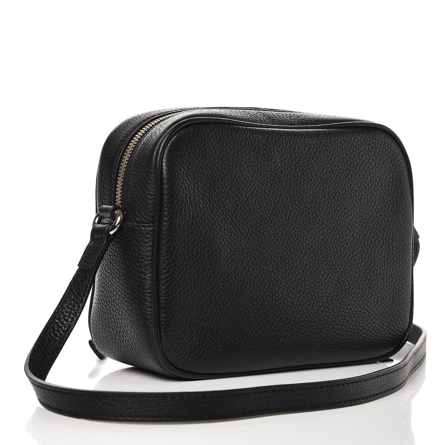 Pebbled Calfskin Small Soho Disco Bag Black